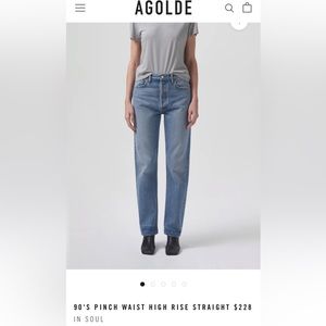 Agolde High Rise 90s Pinch Waist Straight Jeans